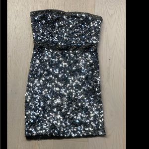 Free People Sequin/vegan leather dress size 4 *only worn once*